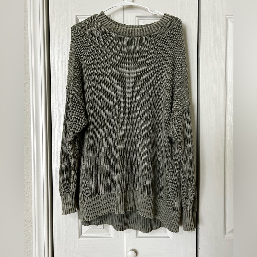 American Eagle Outfitters Olive Green Crewneck Sweater